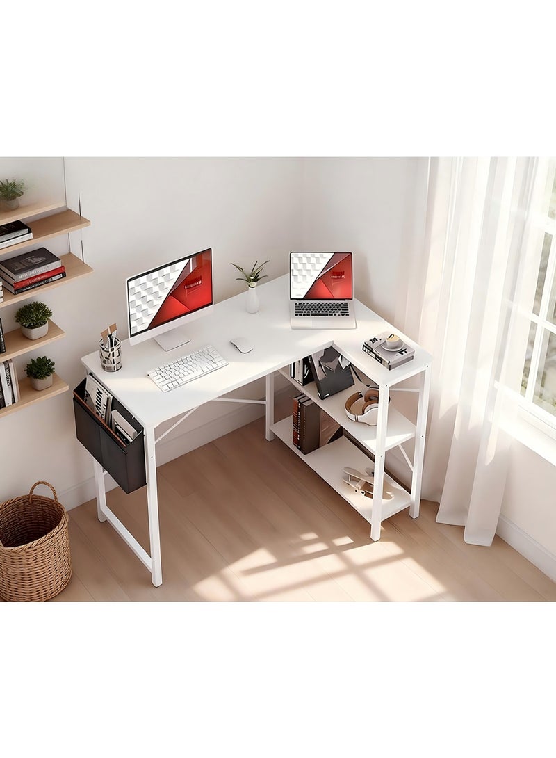ZUIHAO Gaming Desk Office Desk 40in Computer Desk Study Table Reversible Desk Table with Height-adjustable Shelves to Study and Play - Image 2